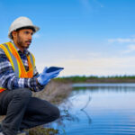 engineer examining ocean