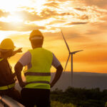 engineers looking at wind power